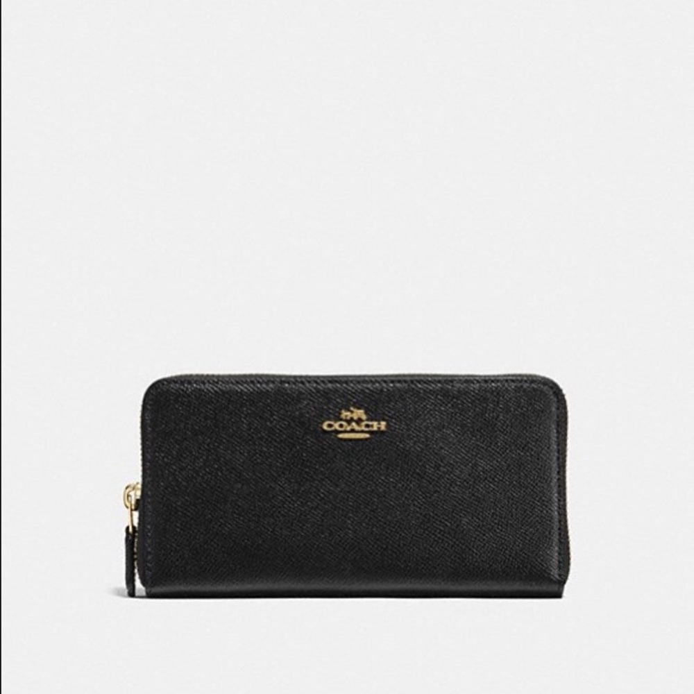 Coach Accordion Black Wallet