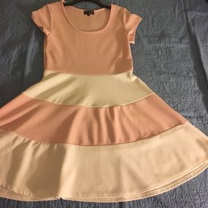 NWOT pink and white dress
