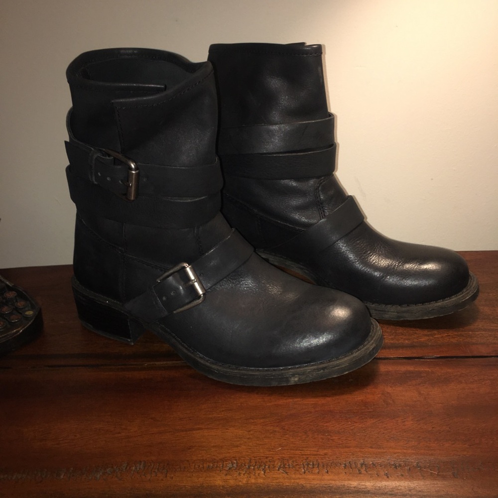 Lucky Brand black leather boots.