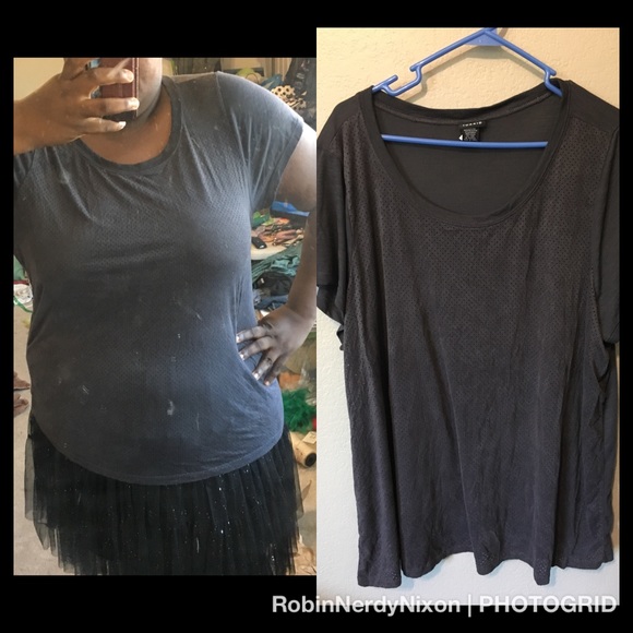 torrid Tops - Torrid perforated suede front top size 4