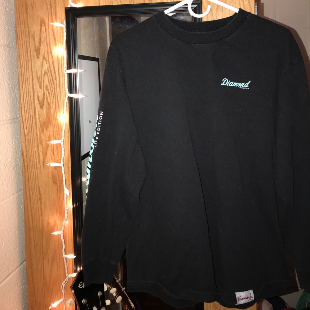 Men's Long Sleeve diamond supply t shirt