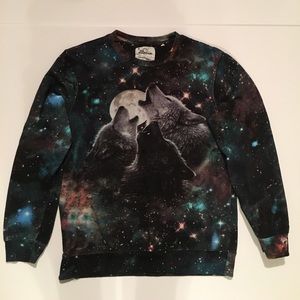 The Mountain M wolf galaxy sweatshirt Stars The Mountain M wolf galaxy sweatshirt Stars