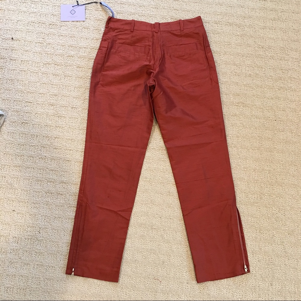 Vera Wang Lavender Label silk crop pants rust 0/34 - Picture 4 of 5