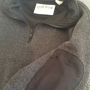 Orvis quarter zip sweater Men's Medium arm pocket Orvis quarter zip sweater Men's Medium arm pocket