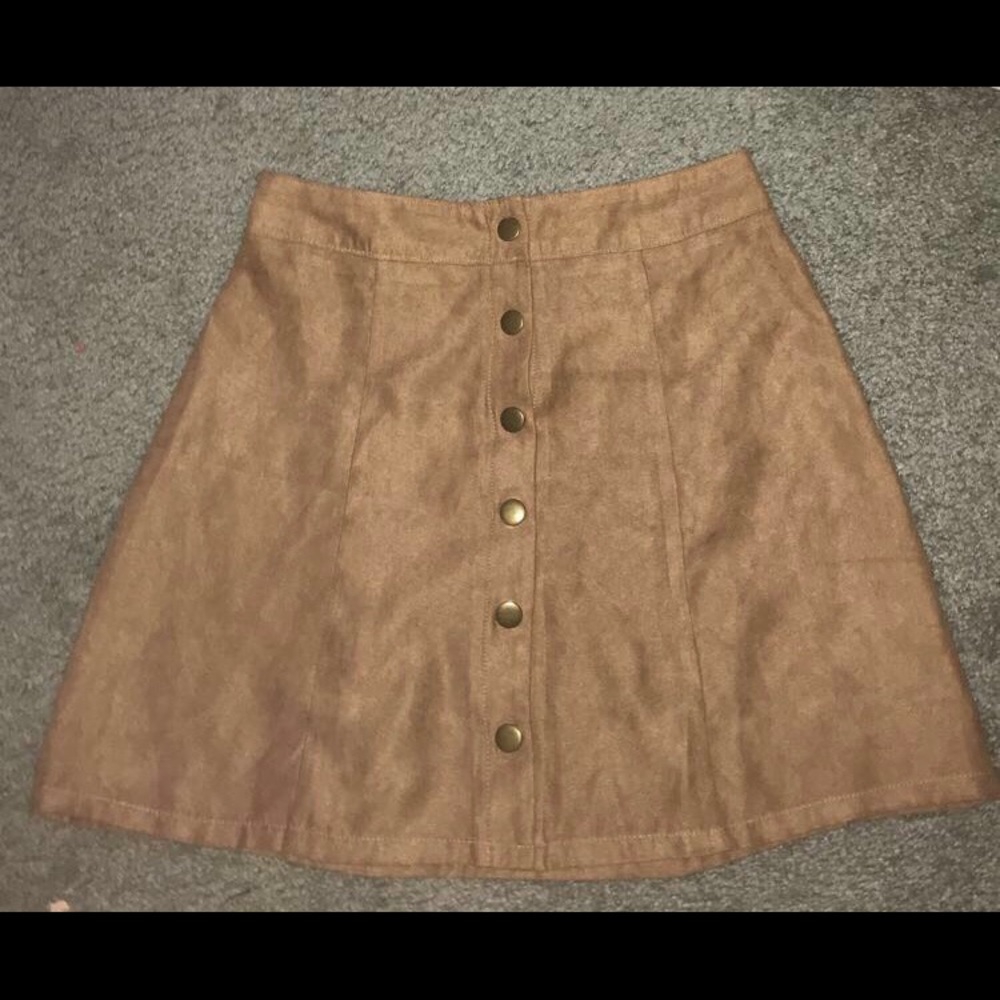Suede skirt.