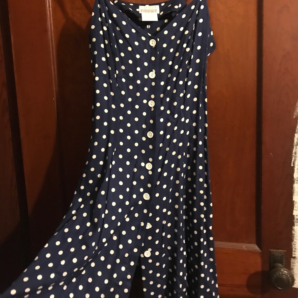 Vintage Moda International polkadot, button dress