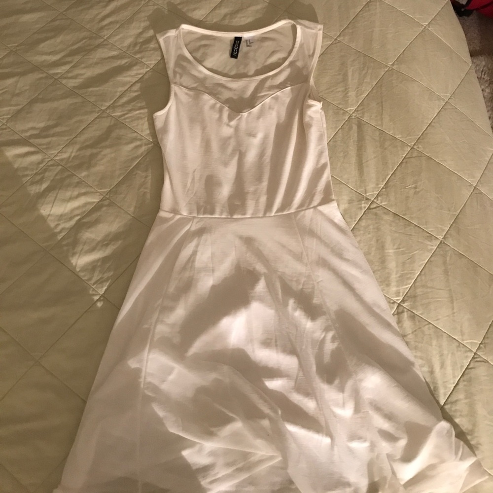 white sheer sweetheart dress