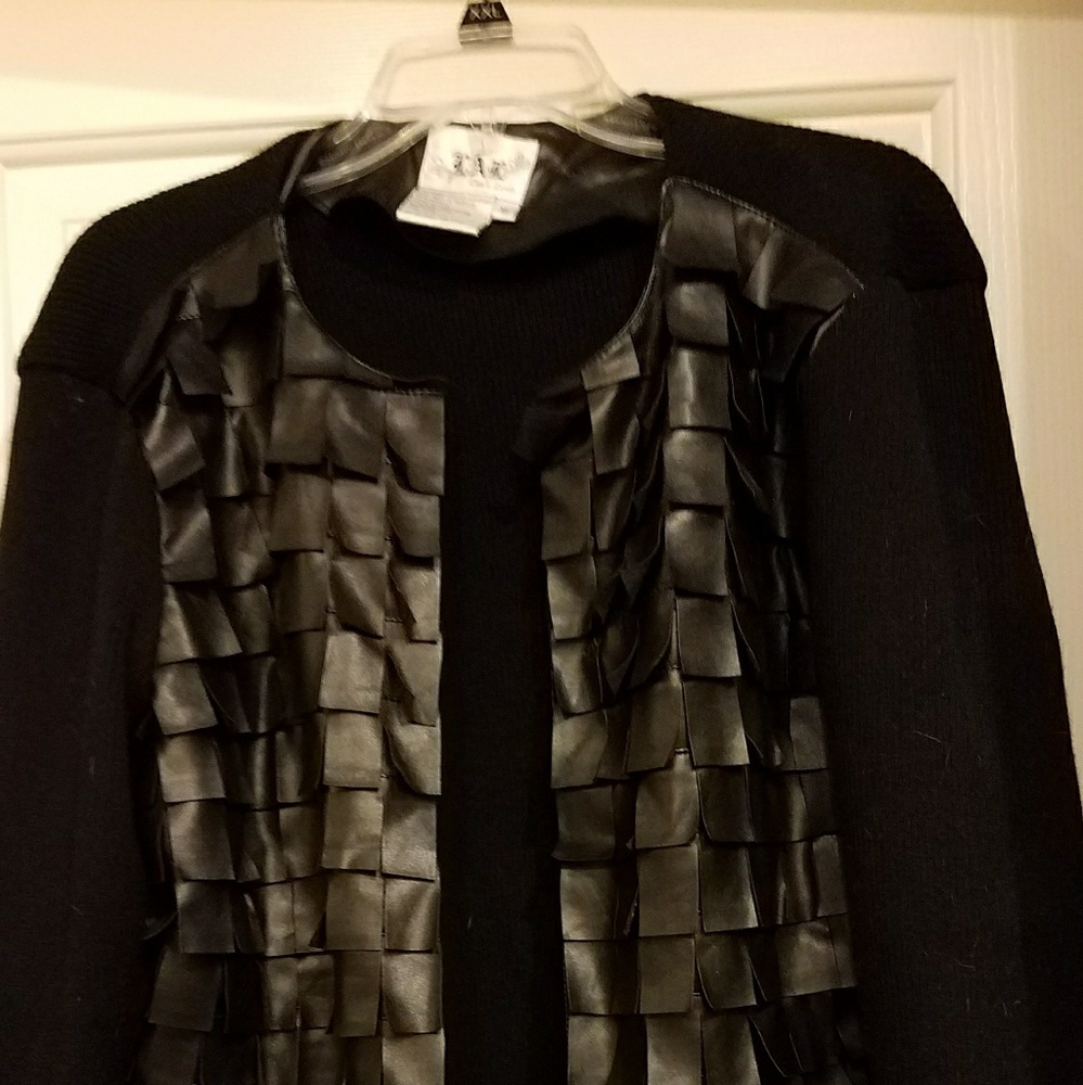 Black cardigan xl Faux leather