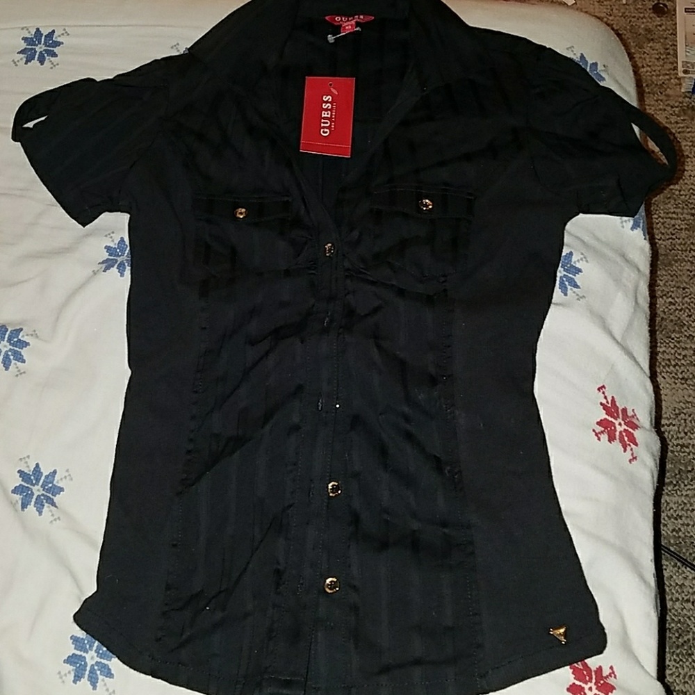 Guess button shirt brand new worn only for photo