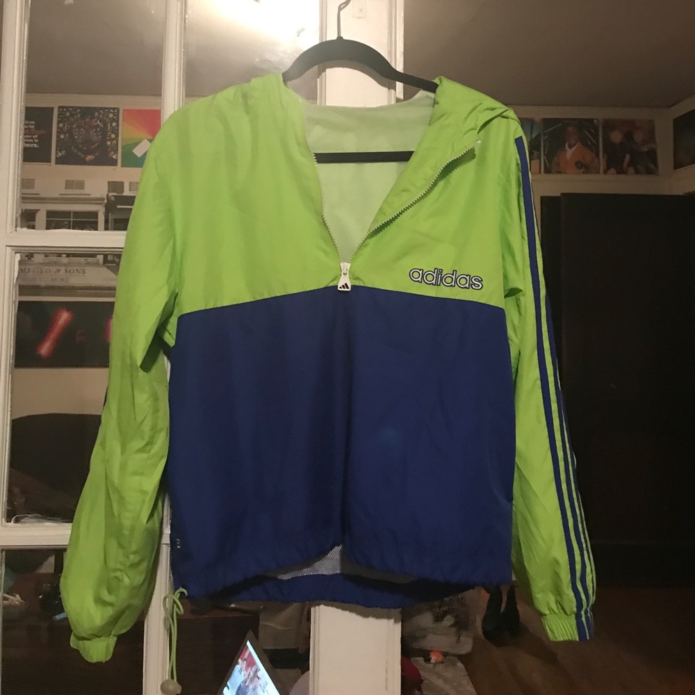Vintage neon adidas windbreaker