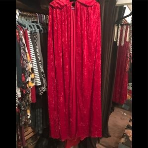 Red crushed velvet costume cape for Halloween 🎃