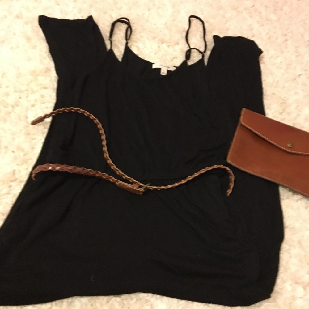 Black jumpsuit with belt