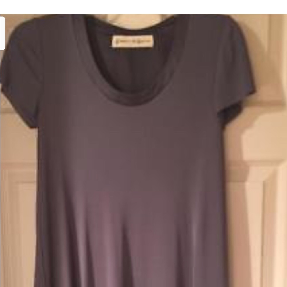 GRAHAM & SPENCER GRAY VISCOSE & SILK DRESS P