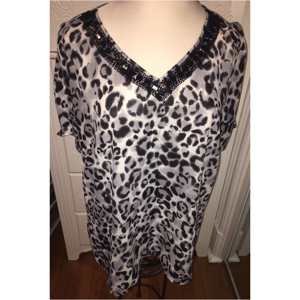 Plus Size Leopard Print Blouse by Lane Bryant