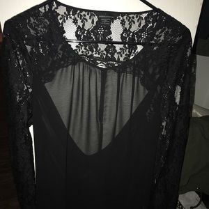 Black lace top back cut out