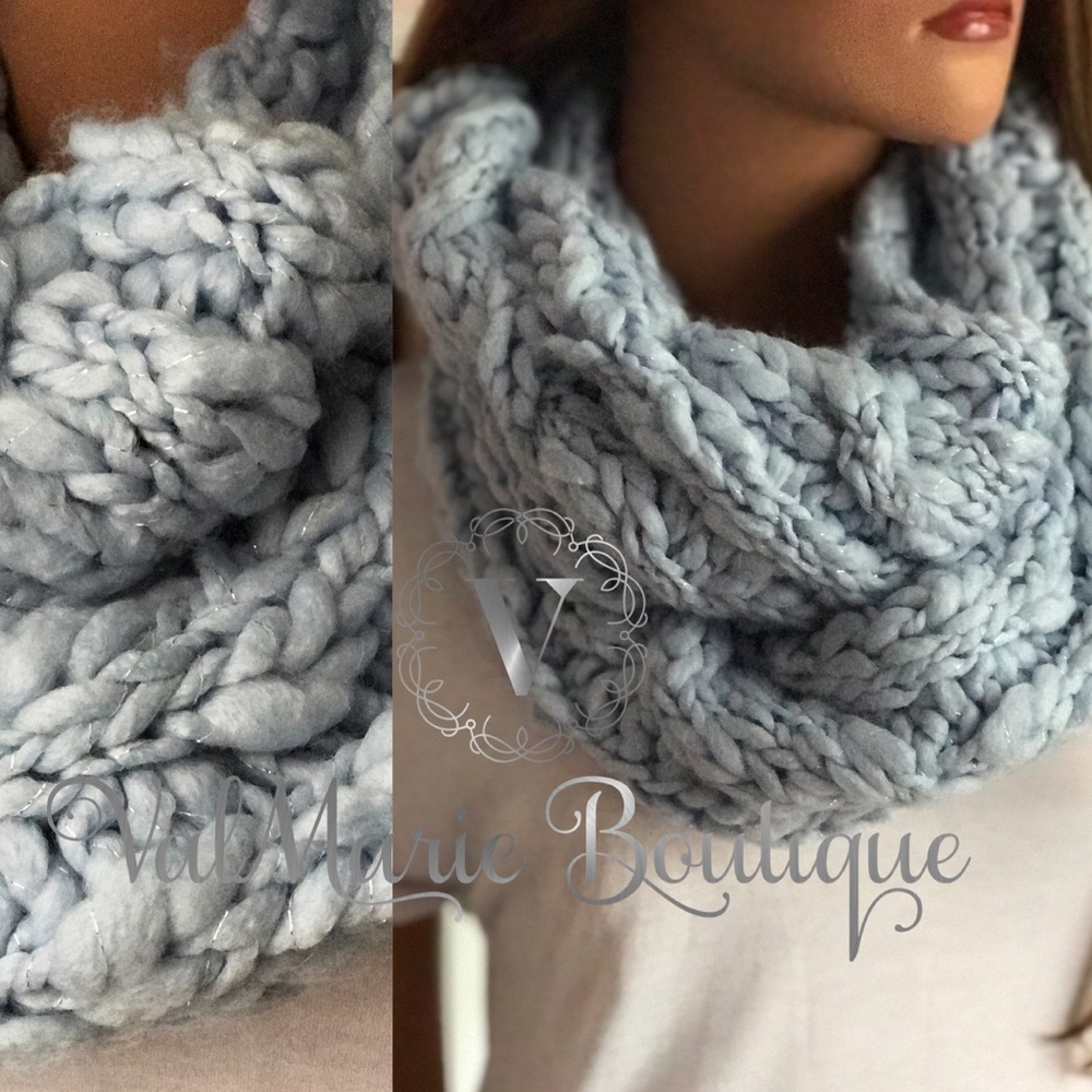 Mega Soft Baby Blue Scarf - Picture 4 of 4
