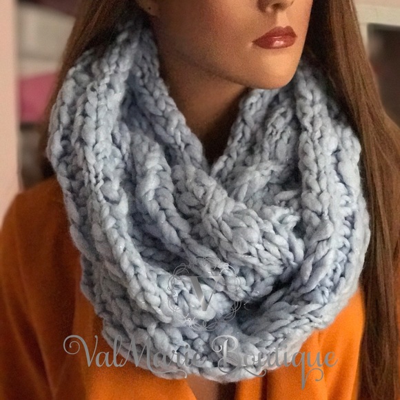 Mega Soft Baby Blue Scarf - Picture 2 of 4