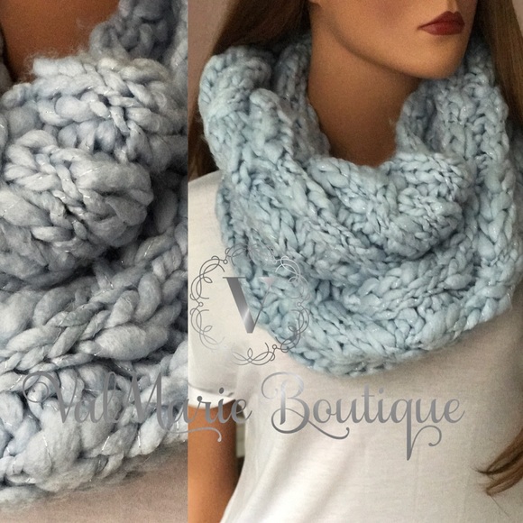 Mega Soft Baby Blue Scarf - Picture 3 of 4