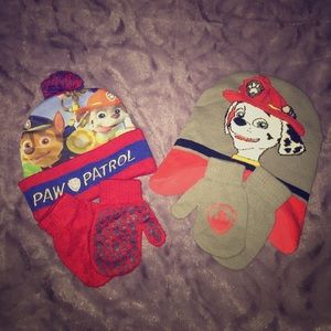Paw patrol winter hats w/mittens