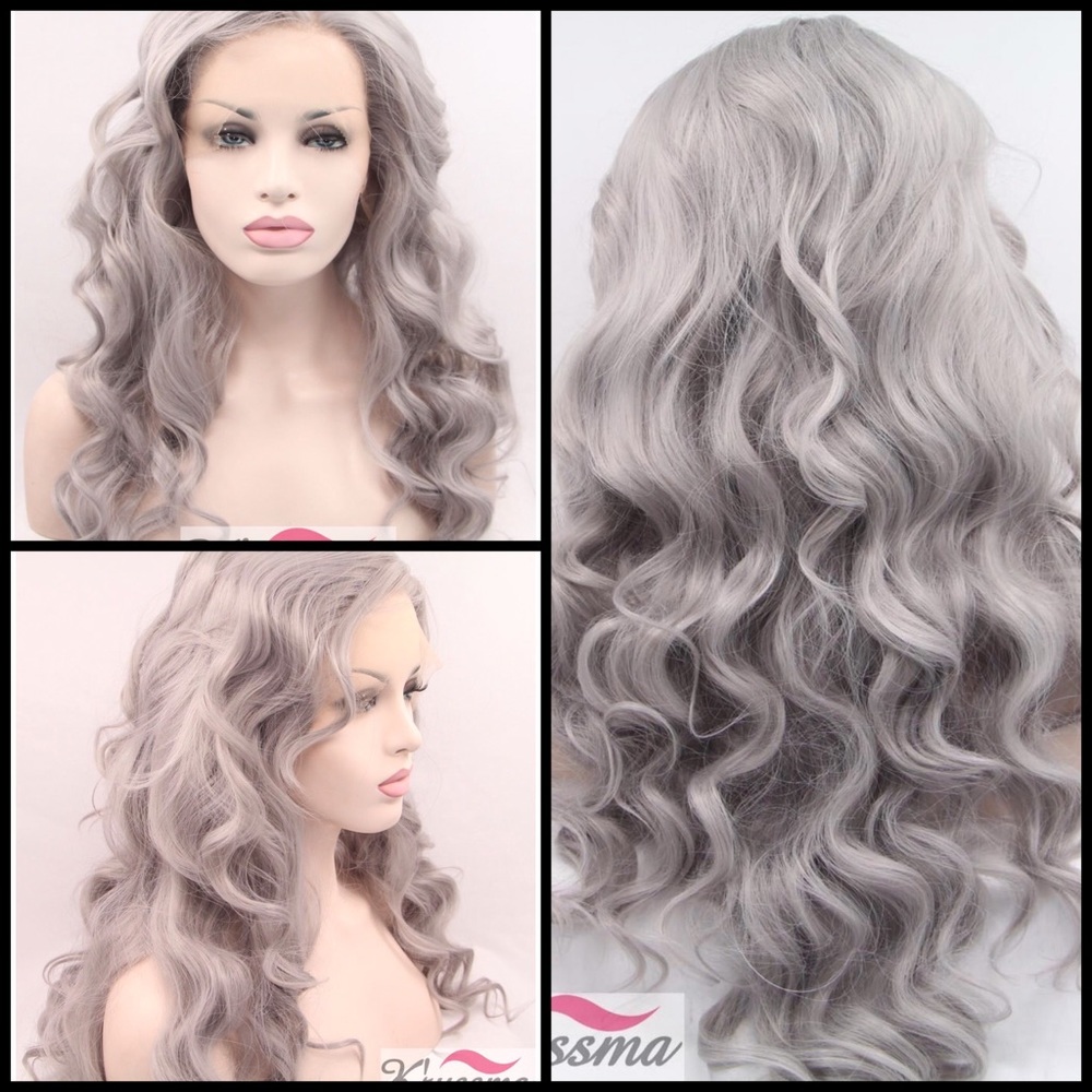 Gray lace front wig