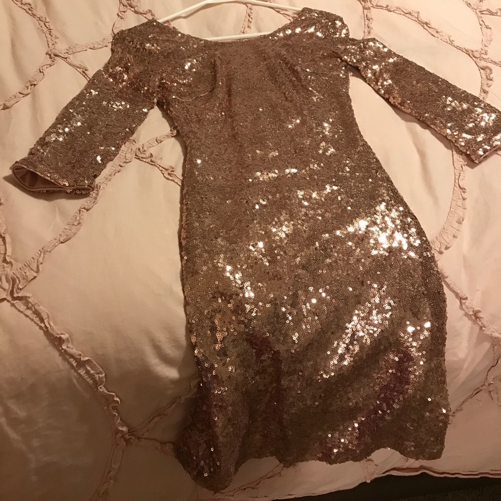 Gold sequin dress