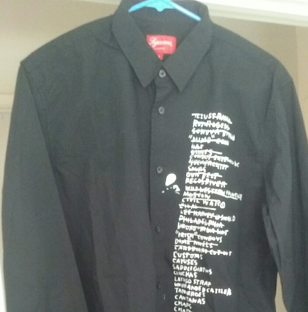 Supreme long sleeve button up shirt black new but