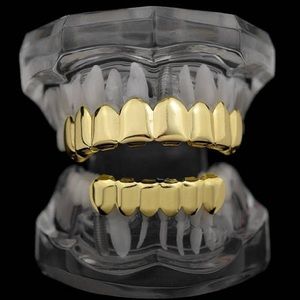 14K Gold Plated Top & Bottom Row Grillz Set