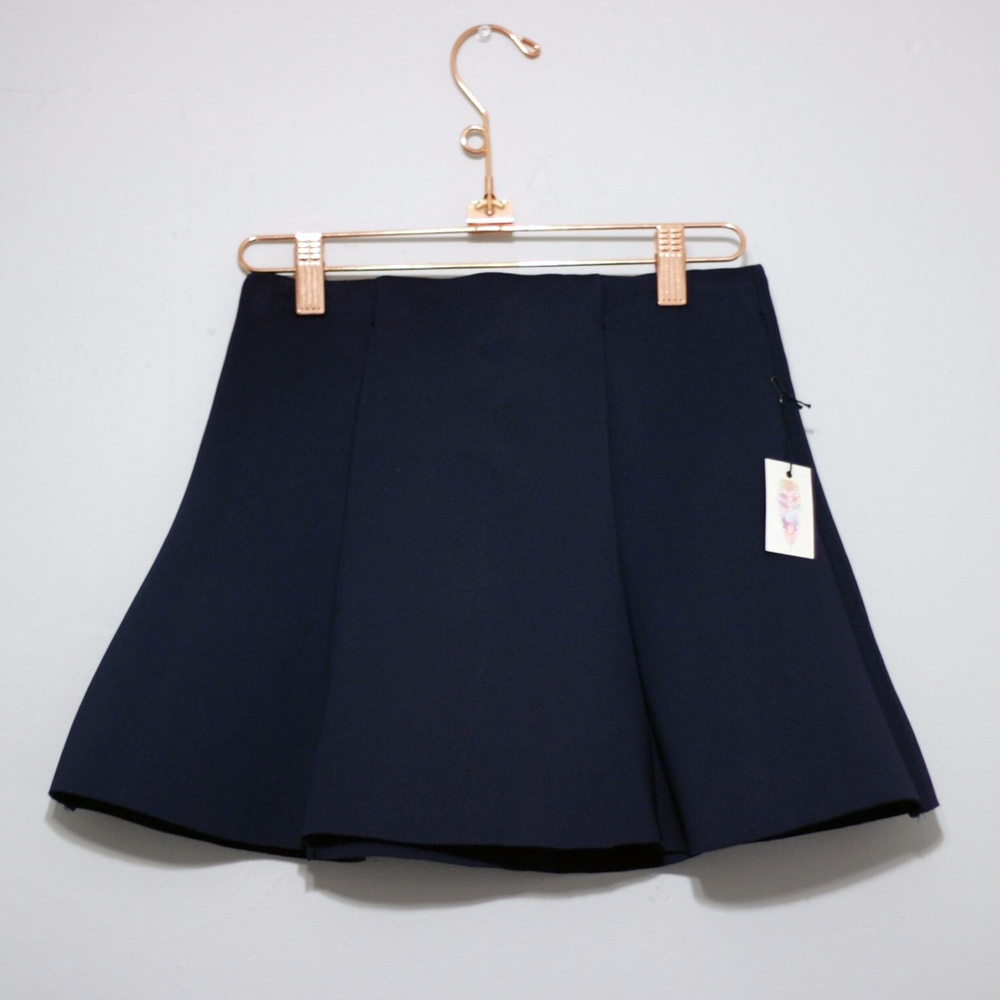 Forever21 Flare Scuba Mini Skirt- Navy