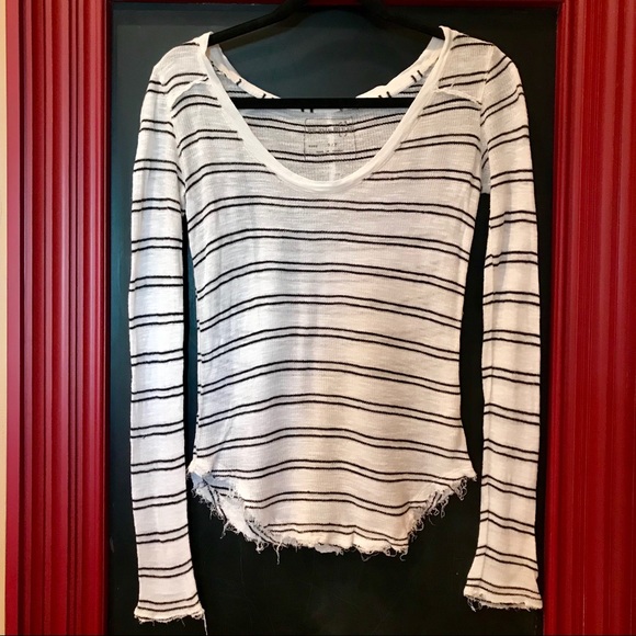 Free People Tops - Free People Stripe We the Free Thermal Shirt EUC