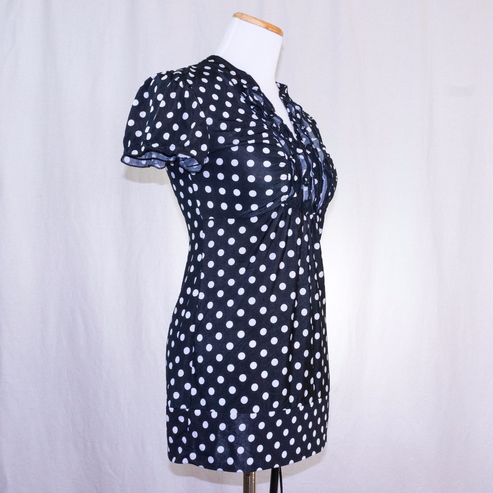 Polka Dot Ruffle Blouse - Picture 2 of 5