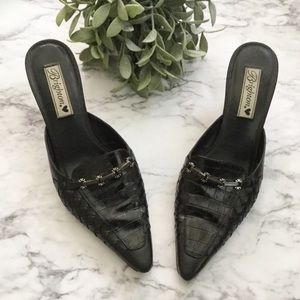 Brighton Mules Slides Vintage Kitten Heels 7.5