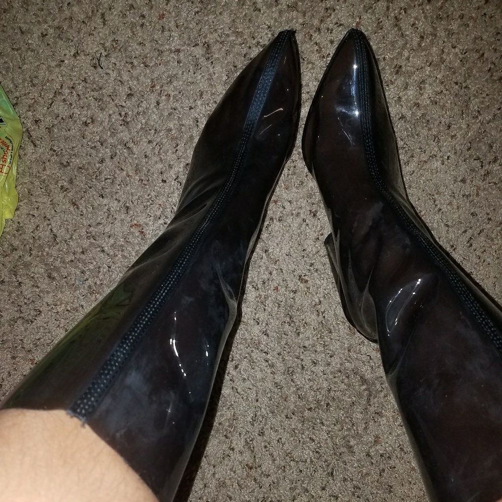 Black clear bootie