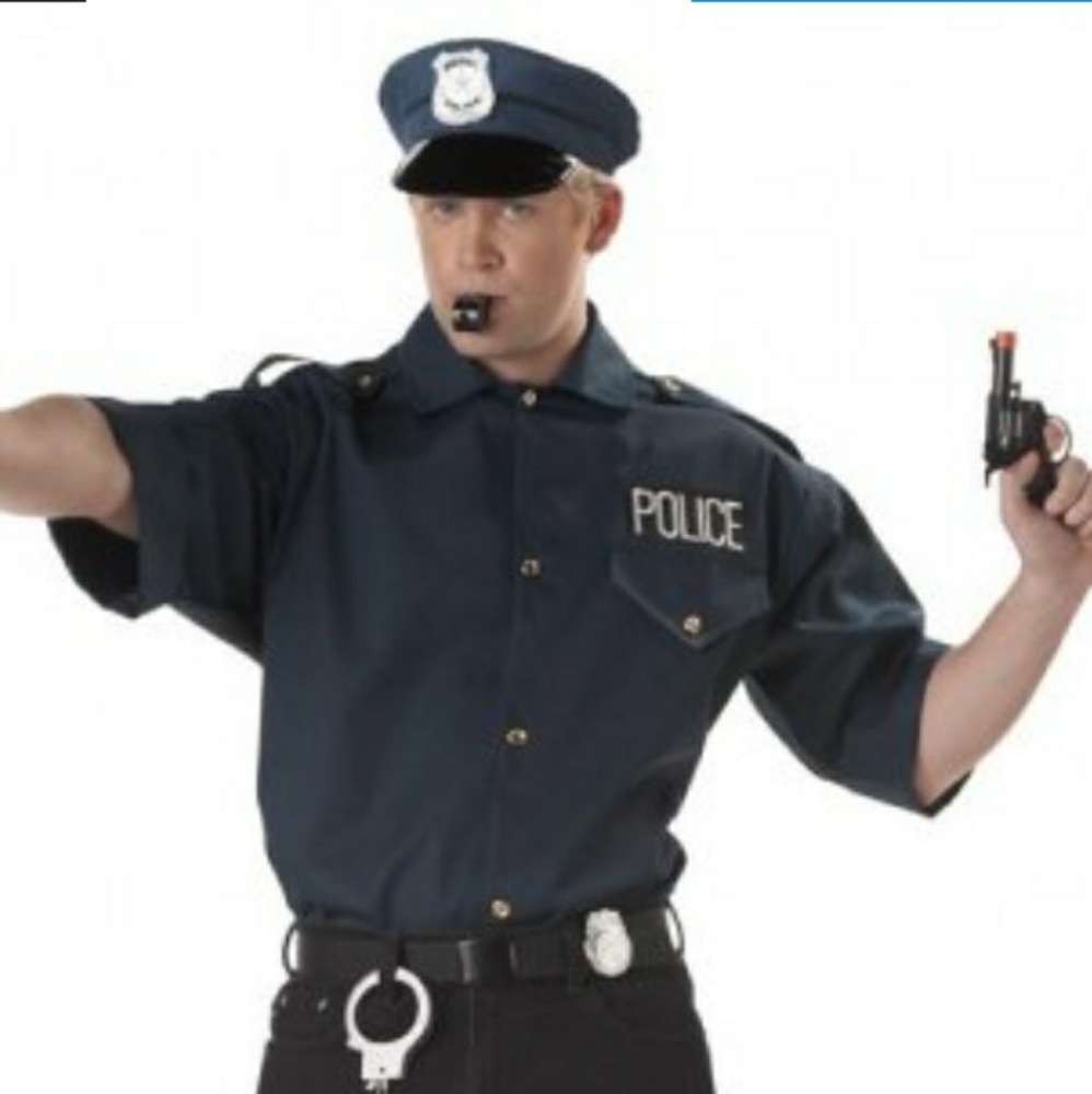 Police Shirt Adult Costume Size: Large