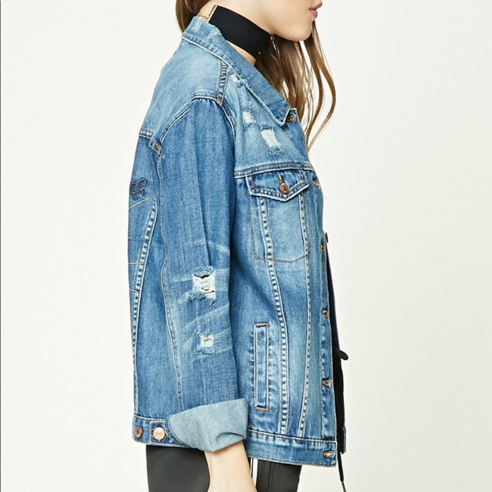 New Embroidered Denim Jacket “Peace Love & Soul” - Picture 3 of 5