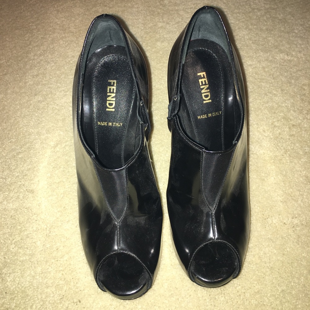 Fendi patent leather ankle boots