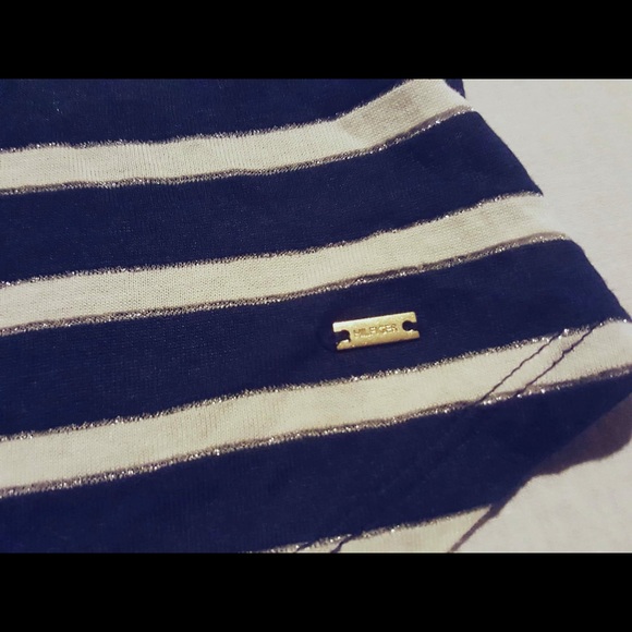 Tommy Hilfiger Navy & White & Silver T-Shirt - Picture 3 of 4