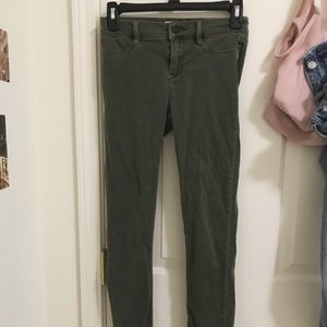 olive green jean jeggings