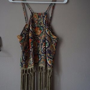 Sheer Paisley Tank Top