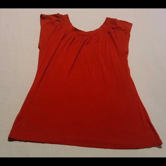 Oscar De La Renta Cherry Red Scoop Neck Top - Picture 3 of 3