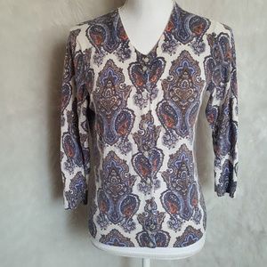 J.Crew Factory Paisley Cardigan Sz S