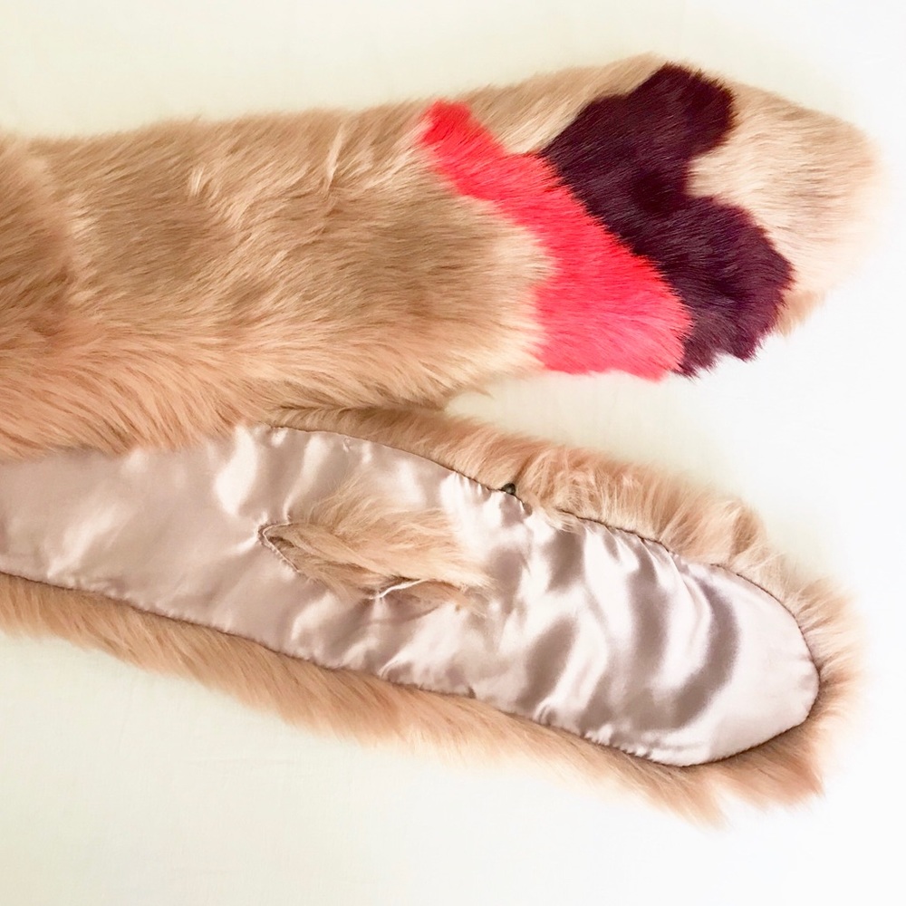 Ann Taylor Colorblock Furry Stole