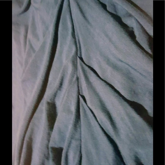 Teal Cowl Neck Dress With Ruching - Picture 5 of 5