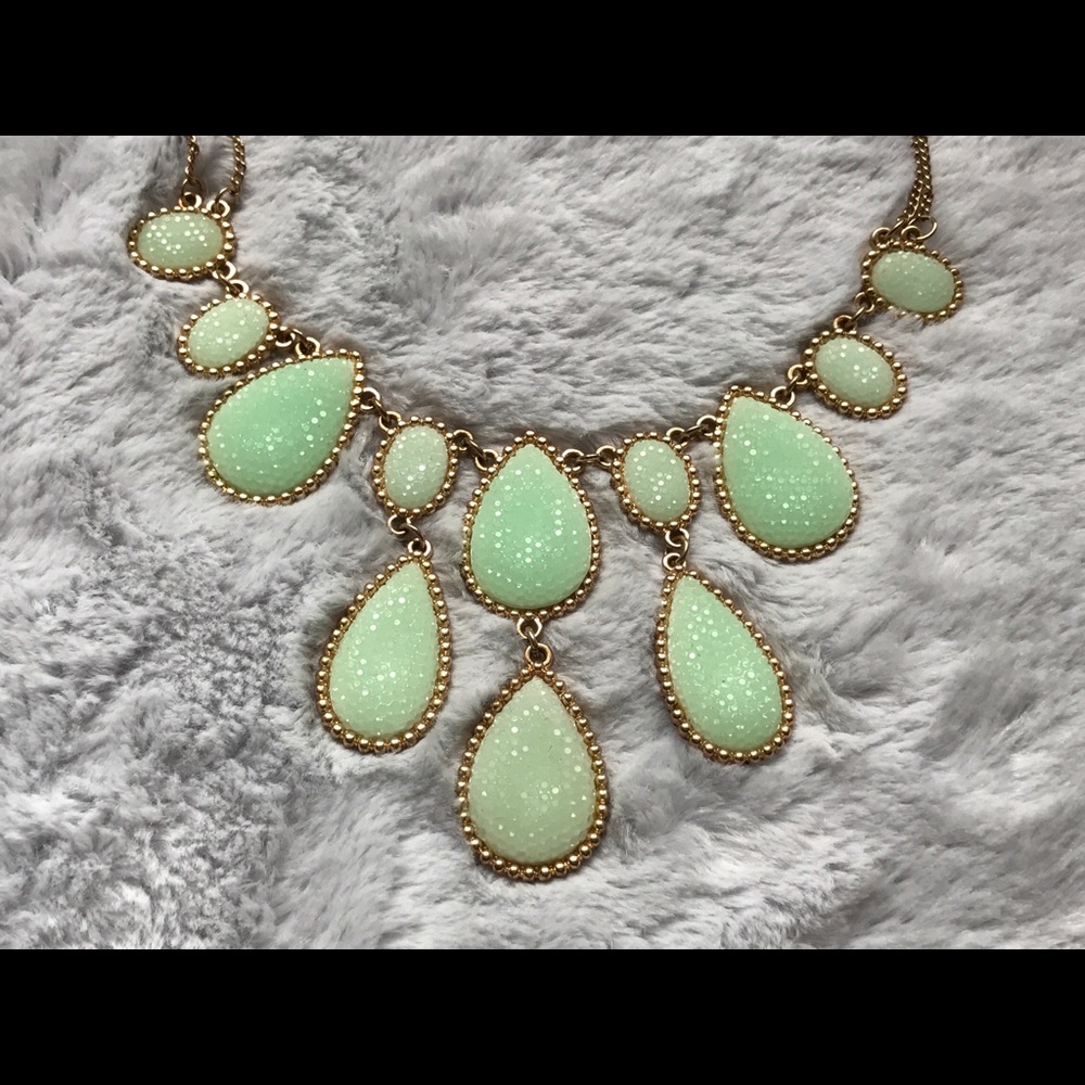 ALDO Mint & Gold Statement Necklace