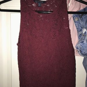 lace burgundy top