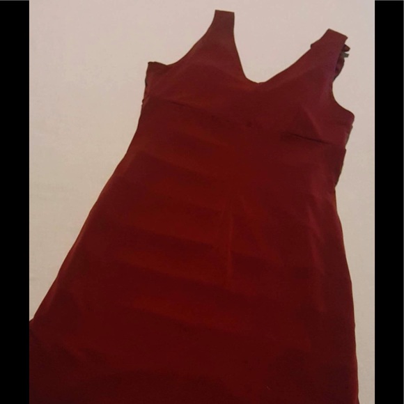  Wine Colored Mini Dress W/ Rose Accent - Picture 5 of 6