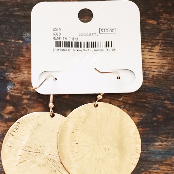 Southwest Gold Boho Medallion Earrings $10 NWT - Picture 3 of 4