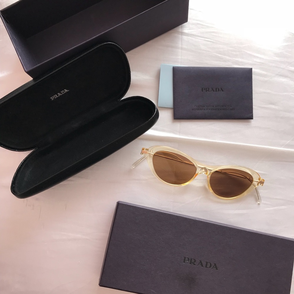 Prada Vintage Clear Cateye Sunglasses