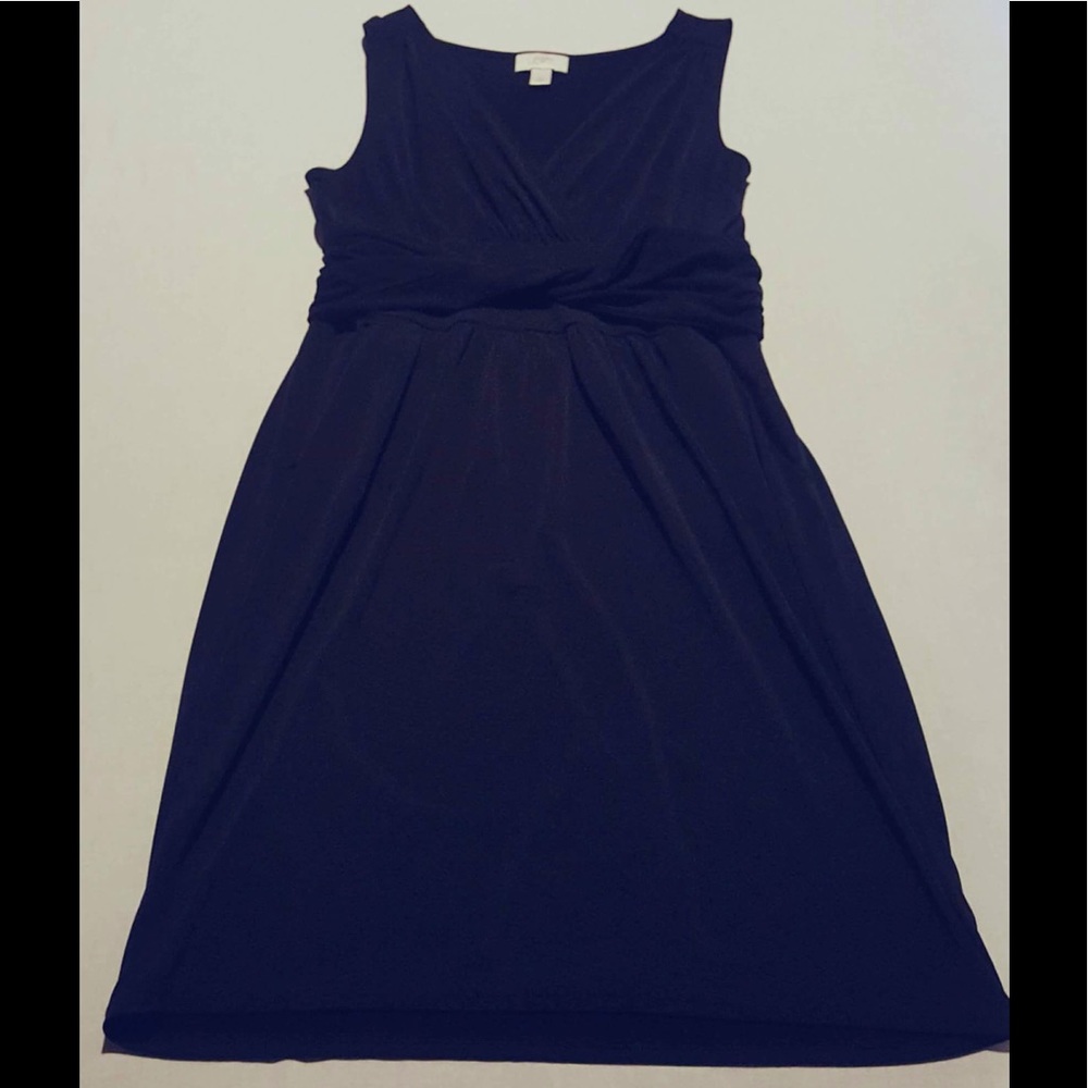 LOFT Faux Wrap Dress W/ Waist Twist & Pockets