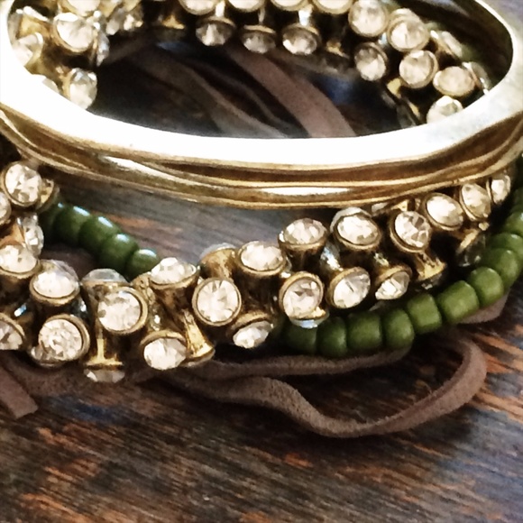 Boho Mixed Bracelet Set NWT Olive - Picture 4 of 6