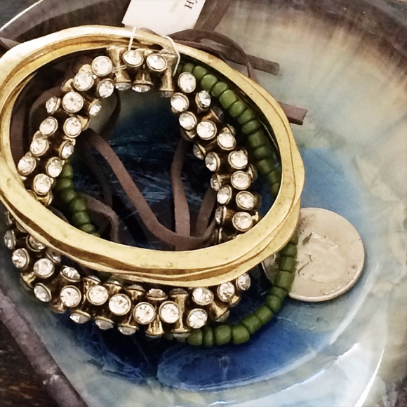 Boho Mixed Bracelet Set NWT Olive - Picture 2 of 6